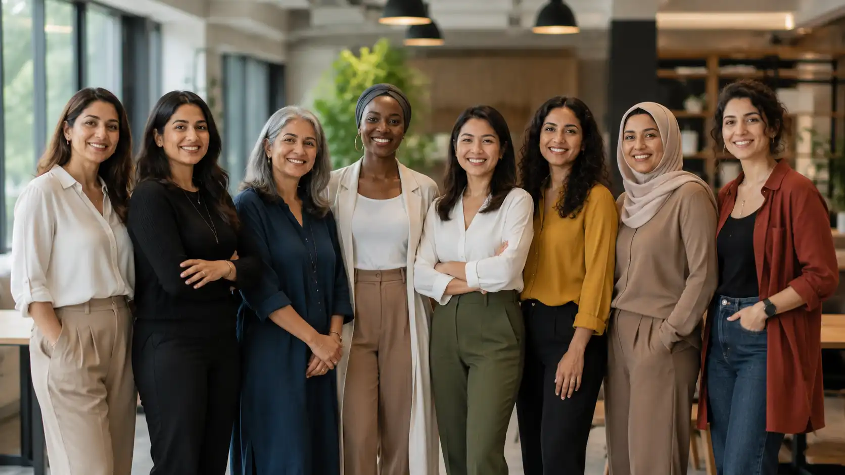 A cohort of PINE founders standing together